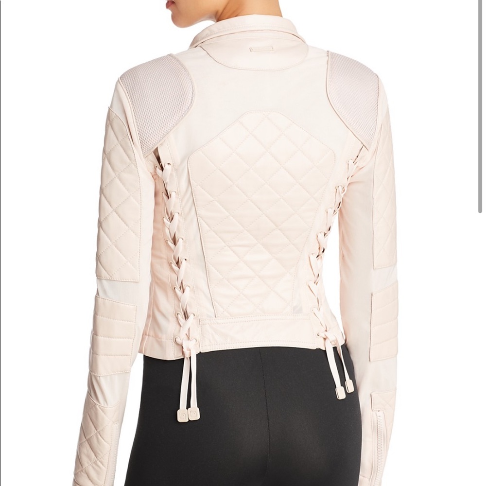 Blanc Noir Leather and Mesh moto jacket
